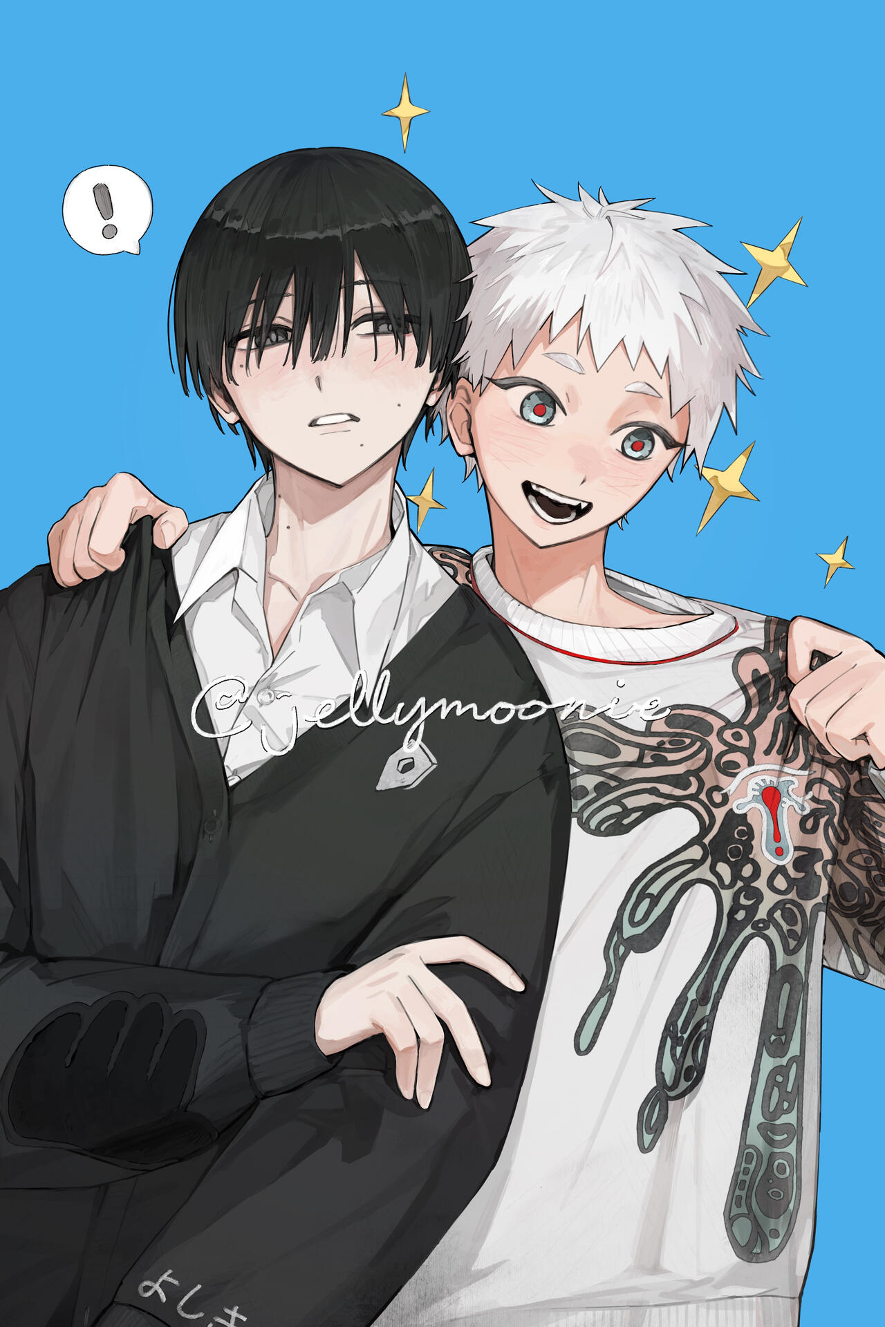 [work] promo art of TSHD fan merch for @jeanadraws