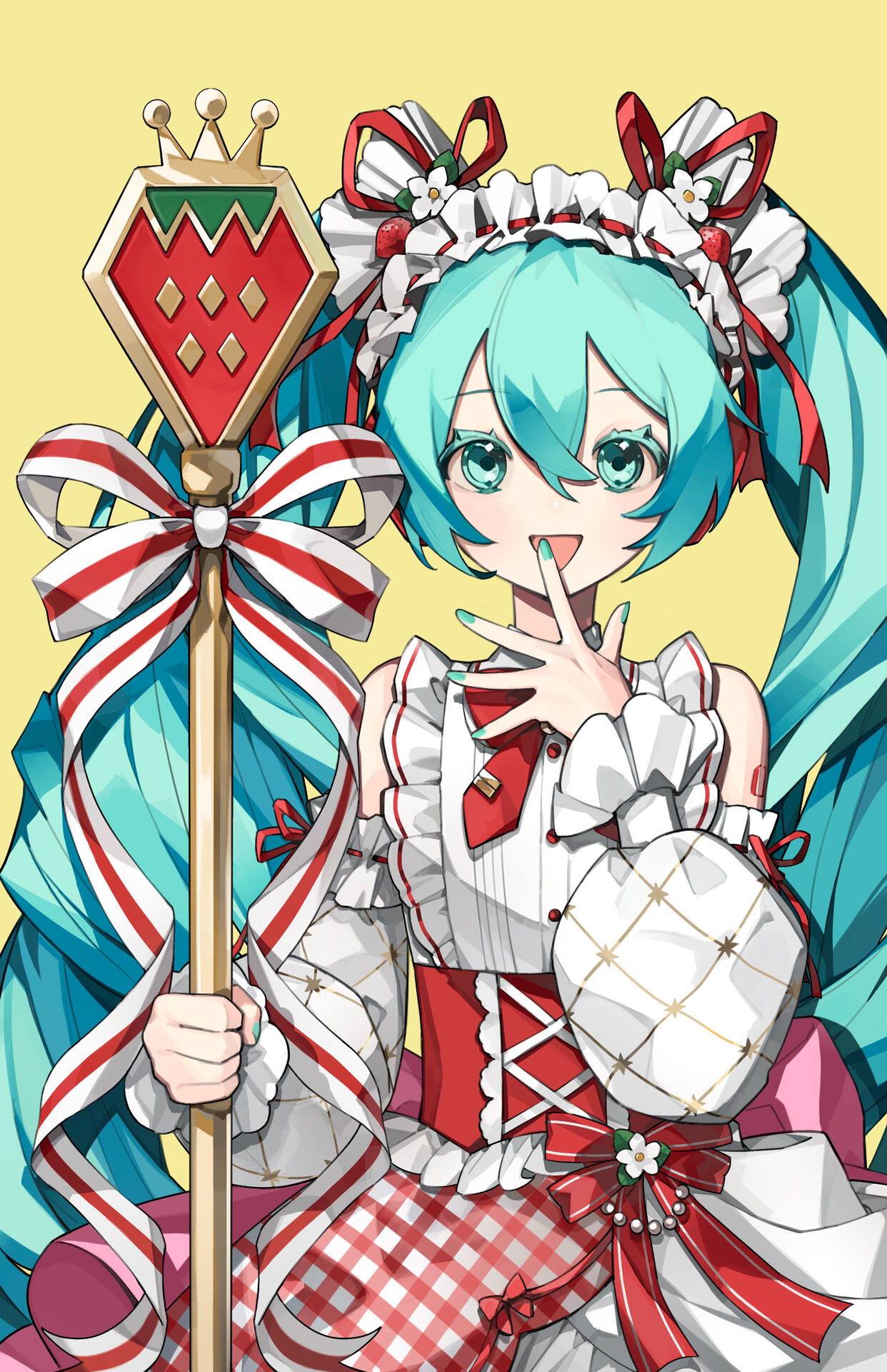 Fanart of strawberry miku