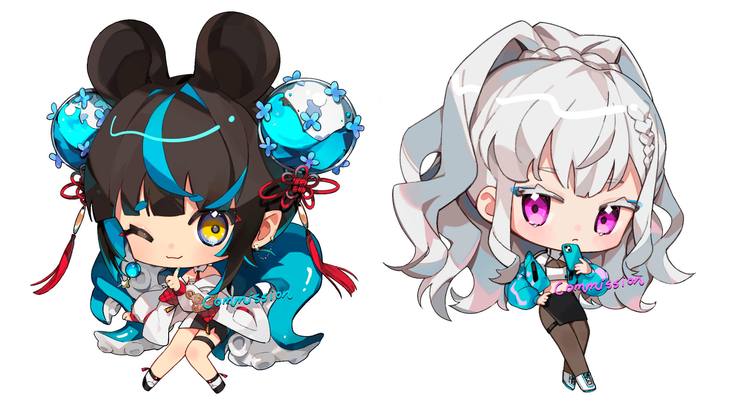 Detailed-chibi commission for Octo (@Octoboo)